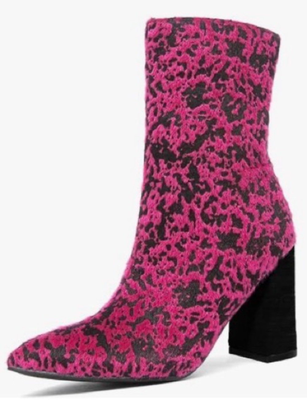 🆕 NEWBELLA Women's Pointed Toe Chunky Heeled Ankle Boots, Stretch Knit 8.5